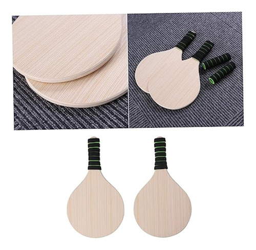 Besportble 1 Par De Raquetas De Madera Para Playa, Balón De