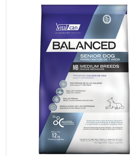 Alimento Vitalcan Balanced Senior Medium 3kg