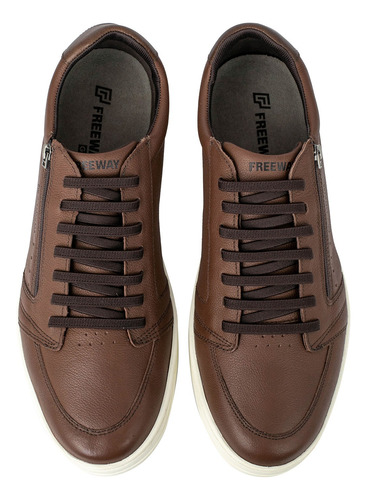 Zapatilla Hombre Cuero Zapato Freeway Casual Cierre Briganti
