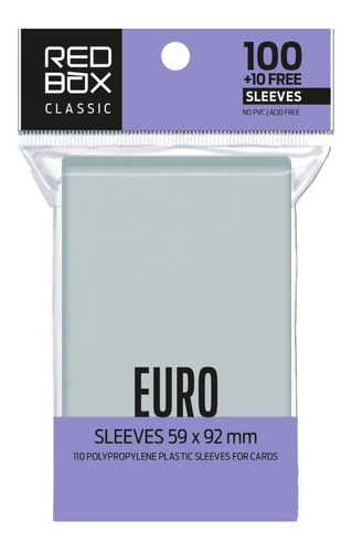 Sleeve Euro 59mm X 92mm - 100 Unid - Redbox Classic