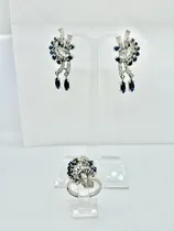 Comprar Juego De Paladio Con Zafiros Y Diamantes Naturales