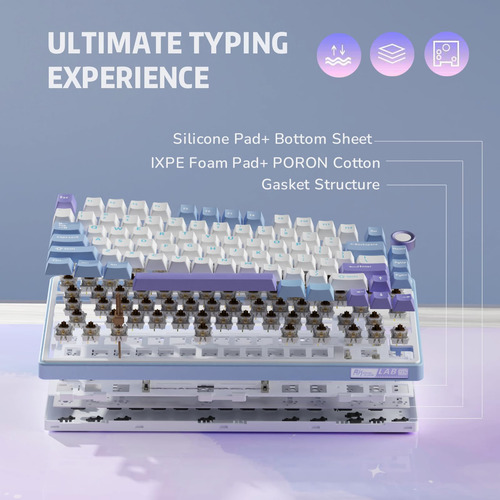 Teclado Mecánico Rk Royal Kludge R75 Con Cable Silver Switch