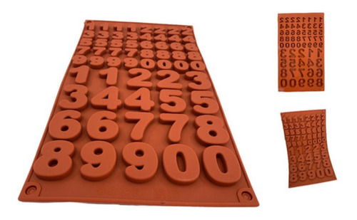 Molde Silicon Horneable Chocolate Hielo Números Repostería