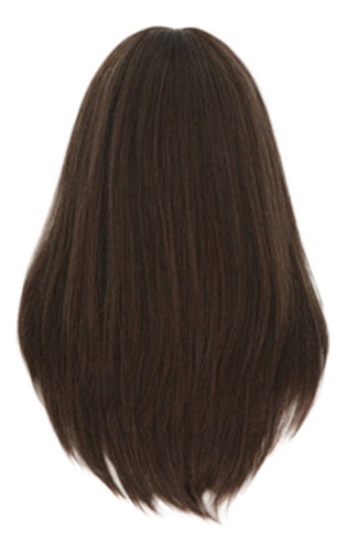 Peluca Para Mujer, Mediana, Recta, Completa, Pelo Sintético,