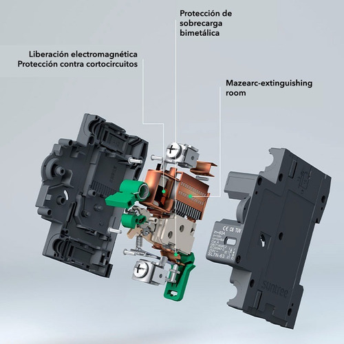 Interruptor Automático Suntree Sl7n-63 Dc 1p 250v