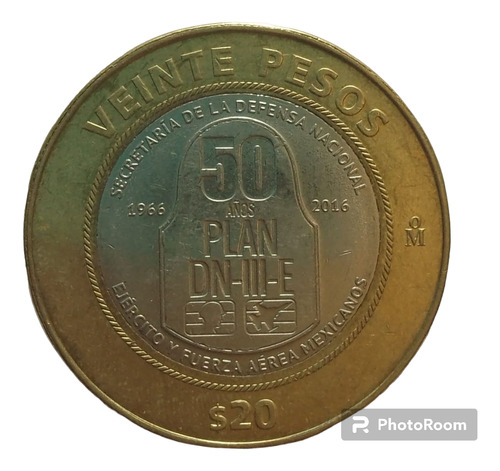 Moneda Redonda Conmemorativa Del Plan Dn-iii-e 1966 - 2016