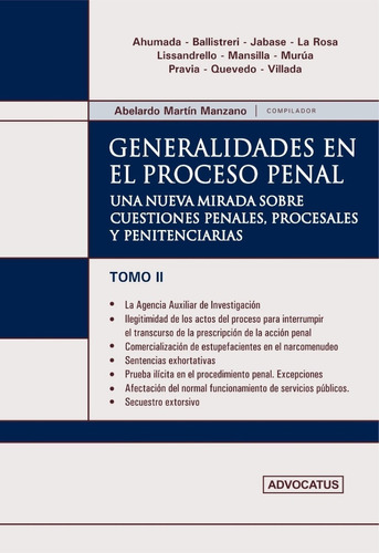 Generalidades En El Proceso Penal. Tomo 2 - Manzano, Abelard