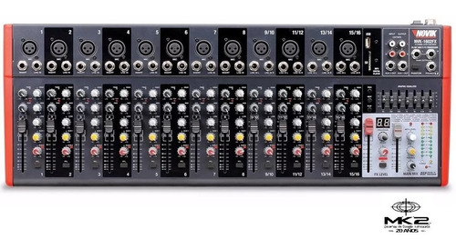 Consola Mixer Novik Nvk-1602fx Usb 16 Canales Ultra Slim Fx