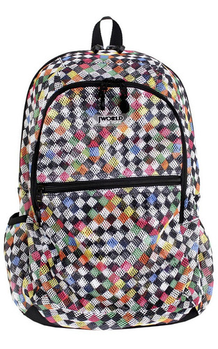 Mochila De Espalda Escolar J-world Mesh (checkers)