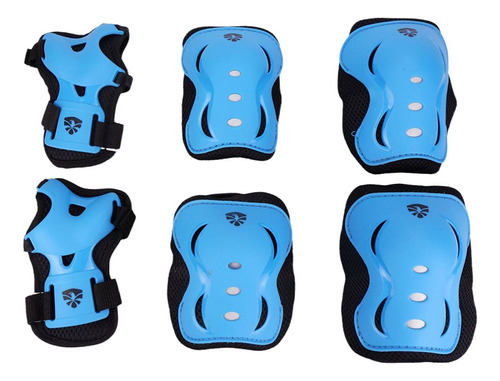 Set De Protecciones Para Niños Marca Flying Eagle Modelo V5 Color Azul M