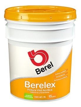 Cubeta Pintura Vinílica Berelex Super Satín 14 Años