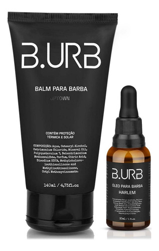 Kit 1x Balm Uptown E 1x Óleo Harlem Para Barba Urbana Fragrância Almíscar Tipo de pele Normal