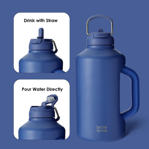 Bottle Bottle Botella De Agua Aislada De 64 Oz Con Pajita Y