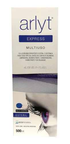 Imagen 3 de 6 de Arlyt Express 500 Ml Solucion Para Lentes Contacto + Estuche