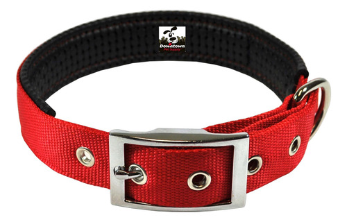 Collar Para Perros Deluxe Ajustable, Grueso, (azul, Rojo, Ne