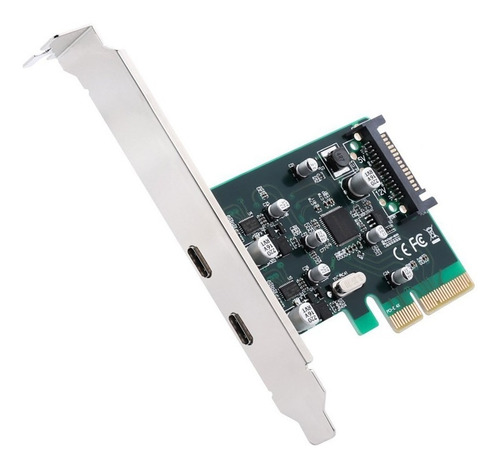 Placa Pci Usb C 3.1 Doble Puerto Alta Vel 10gbps Liquidacion