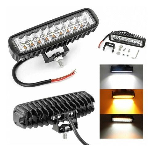 Barra Faro Auxiliar Led Moto 4x4 Jeep Blanco Ámbar Max A-vip