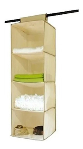 Organizador Colgante 4 De Estantes Beige