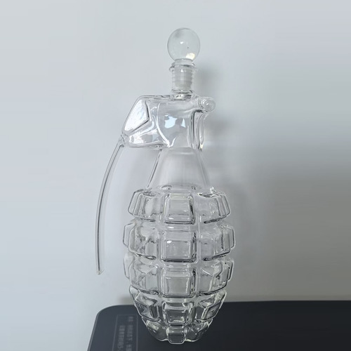 Botella De Licor De Vidrio Transparente Vintage Con Forma De