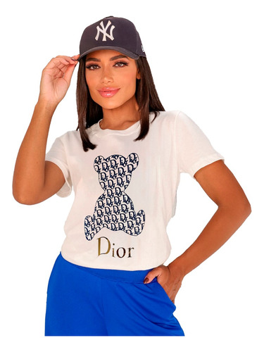 T-shirt Oversize Feminina Inspiração Dior 40.1