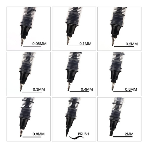 Writech Rotuladores Líquidos De Punta Fina, Color Negro, Mul