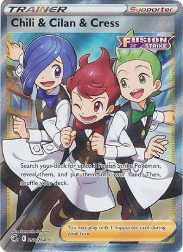 Chili & Cilan & Cress 258/264 Full Art Ultra Raro Pokemon Tc