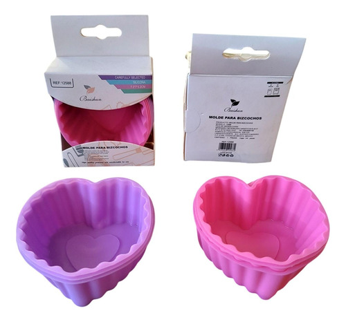 Molde Para Bizcochos / Silicona ( Forma De Corazón ) Multicolor