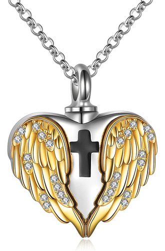 Aoboco Angel Wing Urn Jewelry Plata De Ley- Dios Te Tiene En