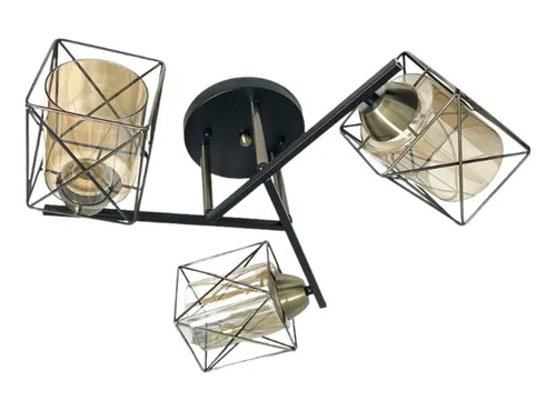 Lampara De Techo Geometrico Triple Foco Ampolleta Led E27