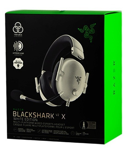 Auriculares Gamer Razer Blackshark V2 X Pc Ps4 Switch 3.5mm Color Blanco