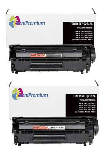 Pack 2toner 12a Para Laserjet 3030 3050 M1005 M1319 Generico