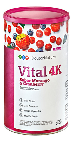 Vital 4k Sabor Morango & Cranberry / Nova Fórmula 2.0 - 300g