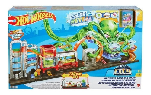 Pista Hot Wheels City Color Reveal Lava Rápido Octo Ataque 