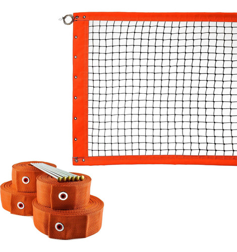 Kit Rede De Beach Tennis Duplas 8,5 Metros Laranja/preto