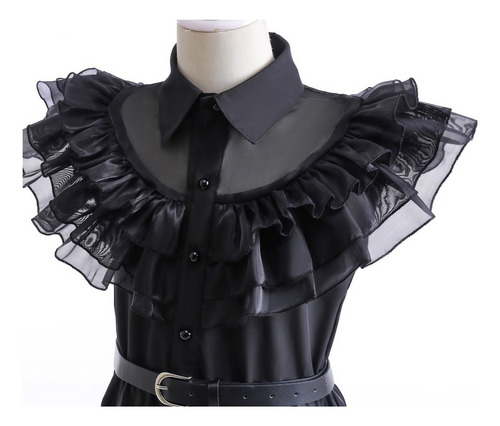 Vestido Infantil Adolescente Baile Wandinha Addams Halloween