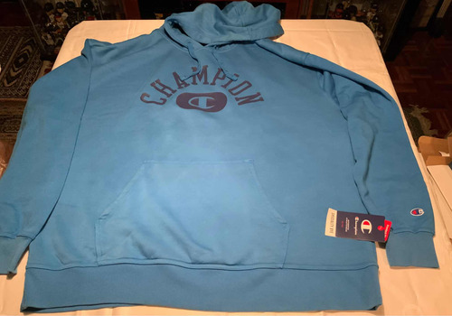 Sweater Champion Tipo Hoodie Color Azul Talla Xxl Nuevo