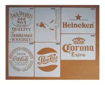 Comprar Kit X 12 Stencil Cerveza Marcas Bebidas  Vintage No Vinilo