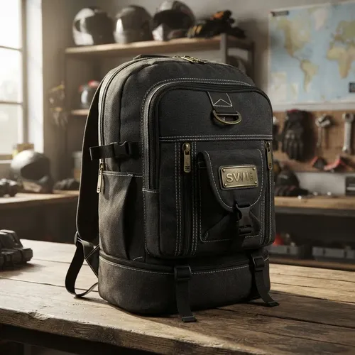 Mochila Masculina Lona 50 Litros Viagem Passeio Motoboy Espo Preta