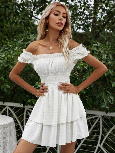 Vestido De Verano Blanco - Ariel - Talla M