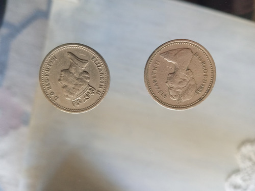 Dos Monedas 1 Pound (escudo Real Y Flor De Lino Irlanda N)