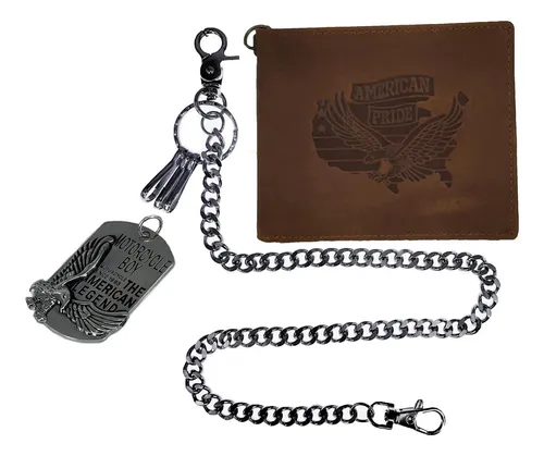 Abc Story Cartera De Camionero Con Cadena De Motociclista De