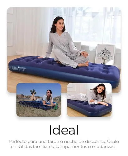 Colchón Inflable Individual Cama Aire Cómoda Resistente