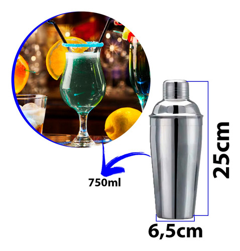 Imagem 6 de 7 de Coqueteleira Em Aço Inox 750ml