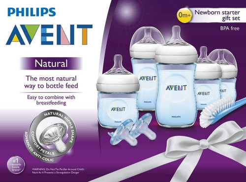 Set Recien Nacido Philips Avent 0-6m Natural Azul Inmediato