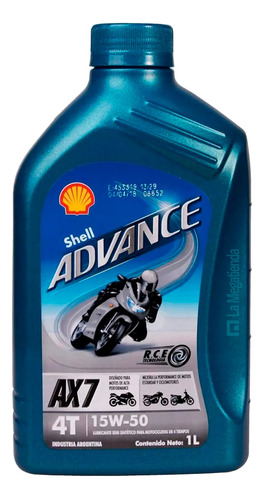 Aceite Moto Shell Advance 4t Ax7 15w 50 1l