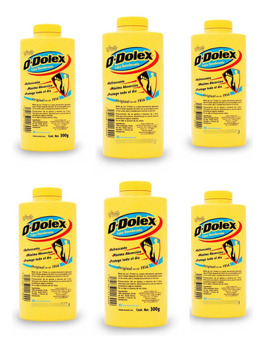 Odolex Talco Desodorante, 300 G, 6 Pack 