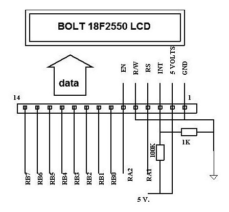 4 Pzs Display Lcd 16x1 Bolt 18f2550 Conector 14 Pin