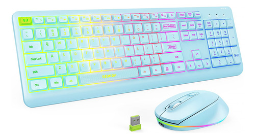 Seenda Combo Teclado Mouse Inalambrico Juego Iluminado Usb G