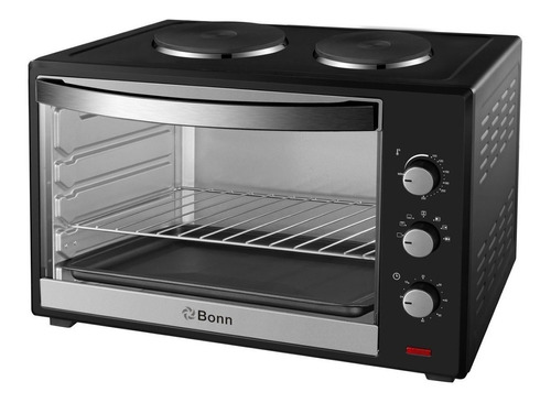 Horno De Mesa Eléctrico Bonn B-60ca 50l Negro 220v 2 Anafes