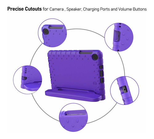 Funda Para Alcatel Joy Tab 2 2020 Con Agarradera Violeta